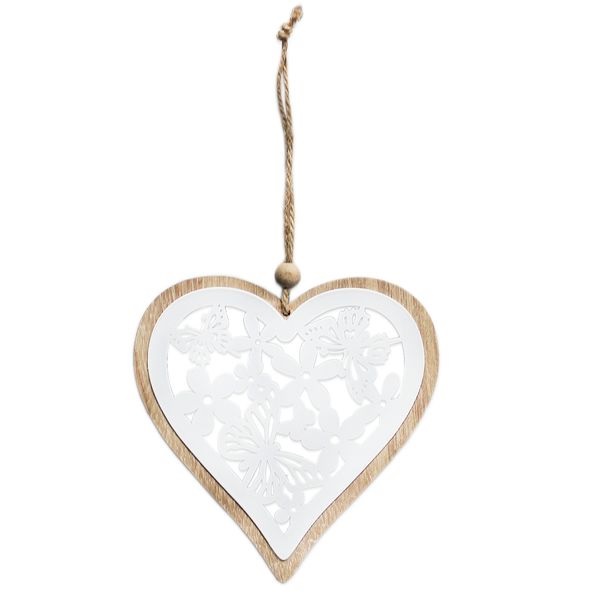 Srdce závěs dřevo 10cm